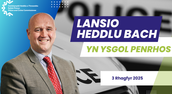 Mae Comisiynydd yr Heddlu a Throseddu Llywelyn yn cefnogi lansiad rhaglen Heddlu Bach cyntaf Gorllewin Cymru